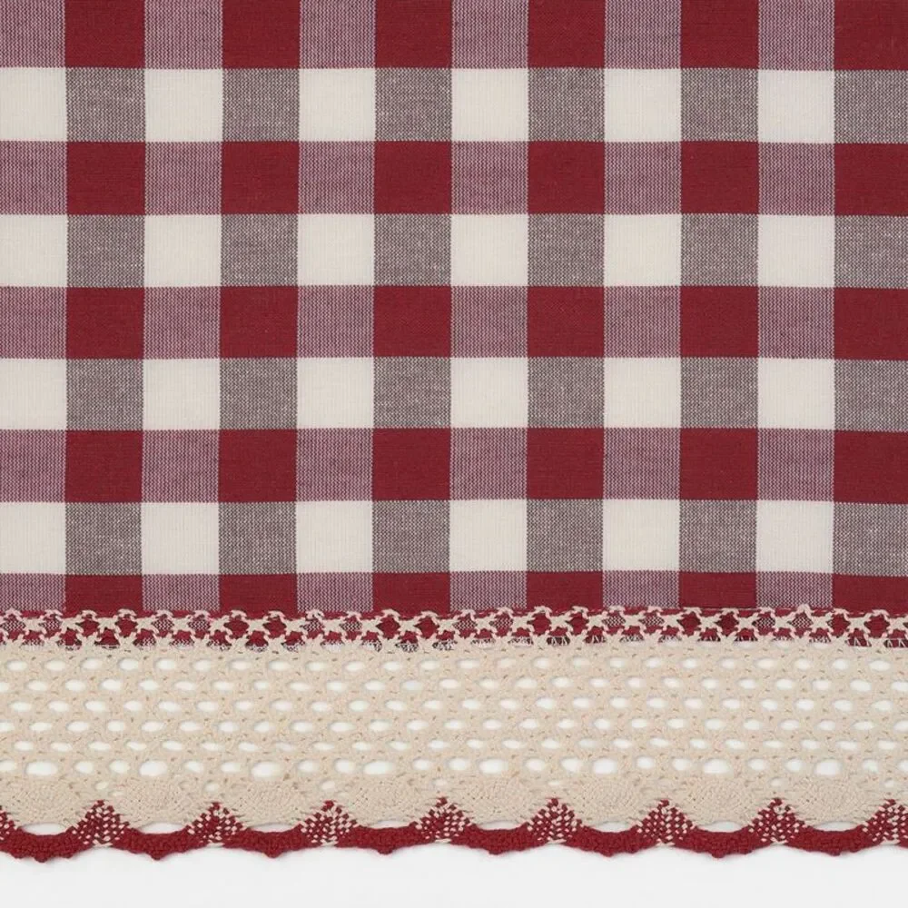 Woven Trends Farmhouse Curtains Kitchen Decor, Buffalo Plaid Gathered Swags,